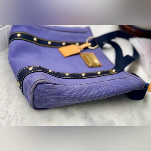 SOLD LOUIS VUITTON Y2K Vintage 2006 Blue Canvas Antigua Cabas - Picture 6 of 16